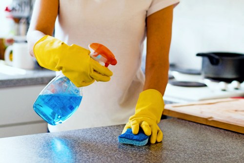 Professional cleaning team finishing a builders clean in Putney