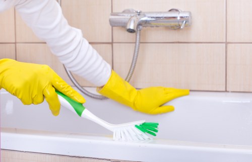 Professional hard floor cleaning in a Putney home entrance